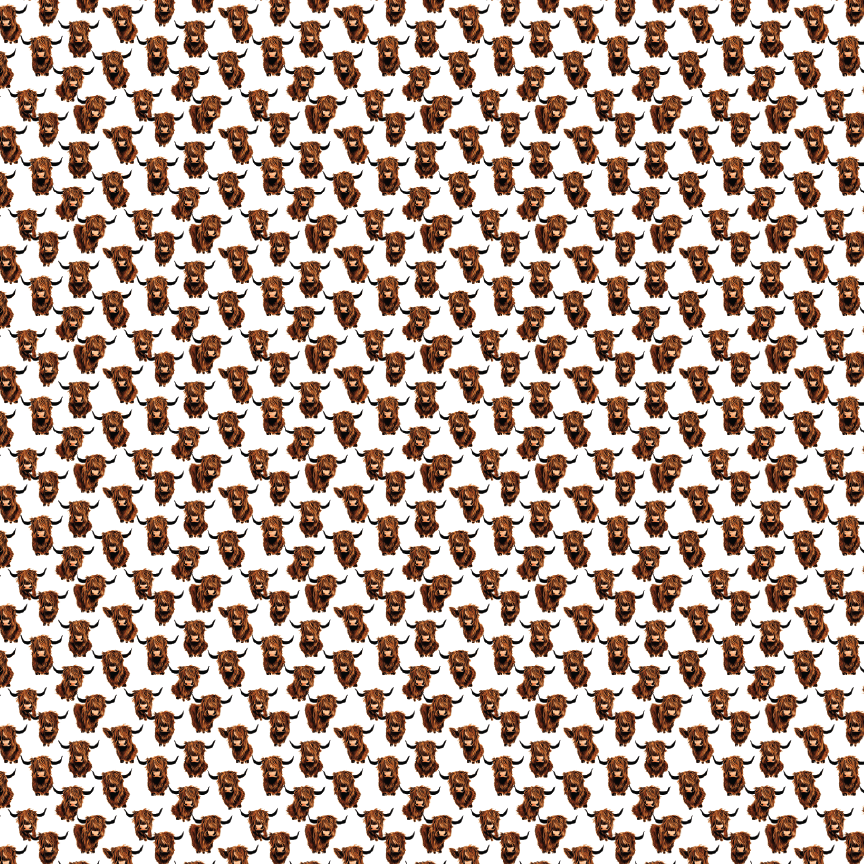 Itty Bitty Highland Cow Pattern Acrylic Sheets - CMB Pattern Acrylic